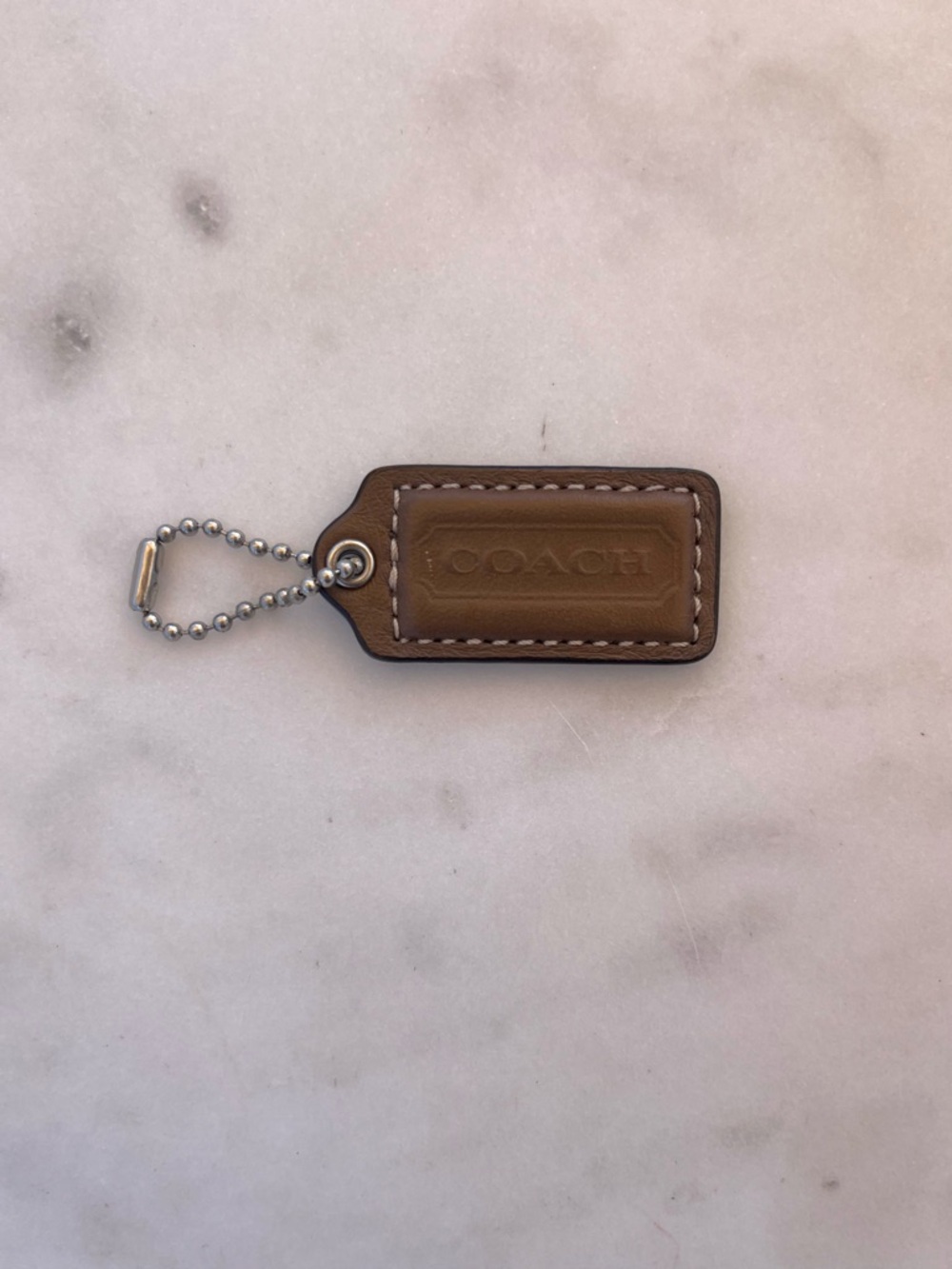 COACH Vintage Leather Hang Tag, Brown, Crossgrain Backing